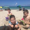 3 kids on the beach in Miami's south Beach