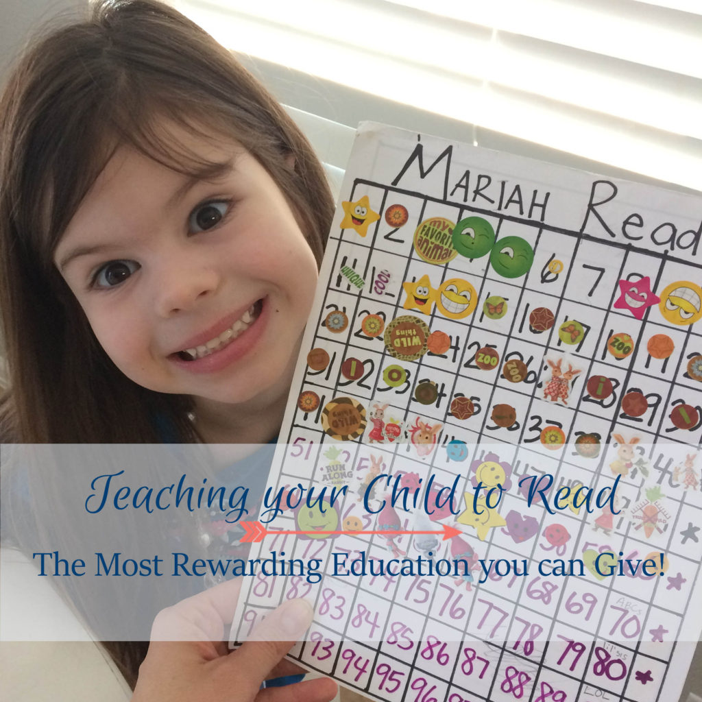 A girl smiles with reading chart after learning to read in 100 easy lessons