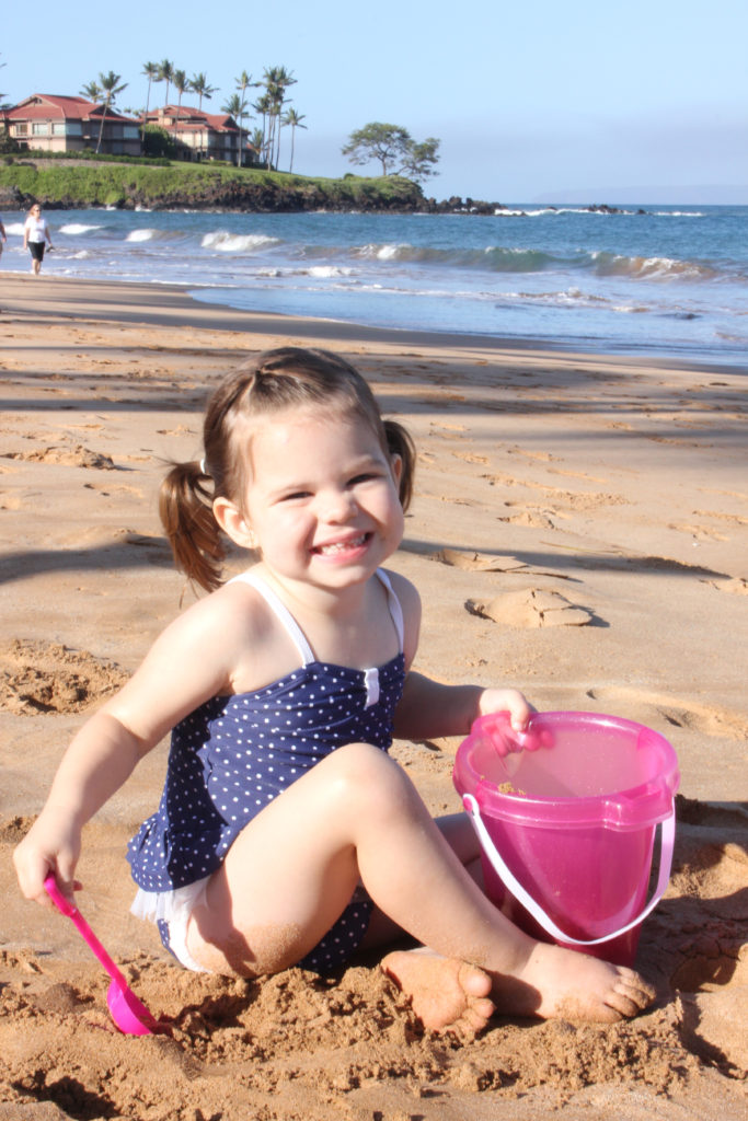 little girl on a beach