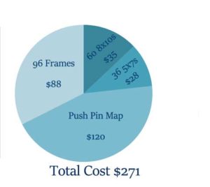 pie chart of total cost of travel wall
