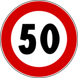 speed limit sign driving in Italy