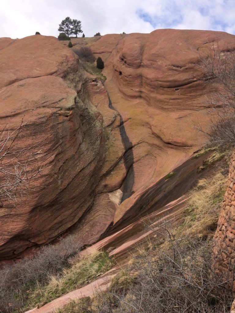 The slick rock surface of the Red Rocks near Denver Colorado