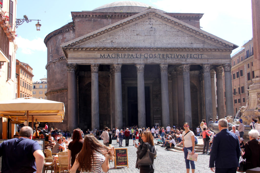 Front of the Pantheon in Rome, Italy