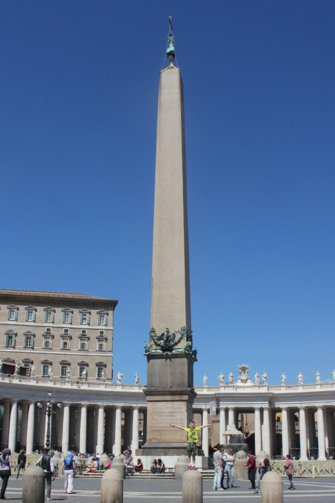 Monument in St. Peter's square in Rome, Italy