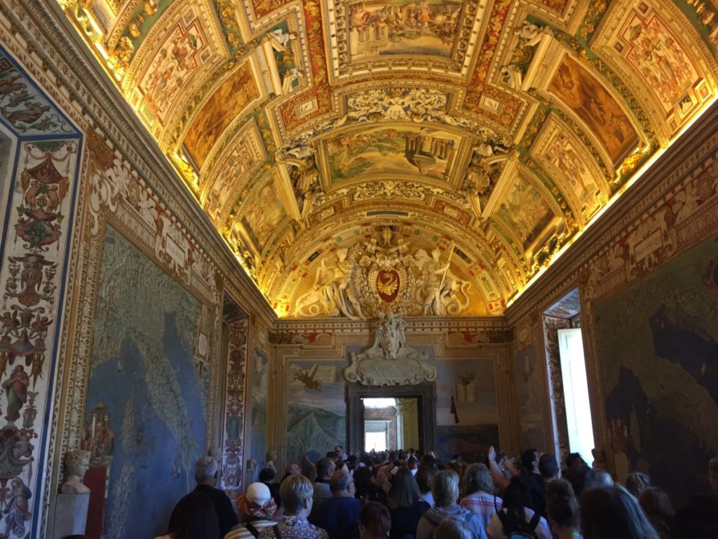 Ceiling and wall art in the Vatican Museum