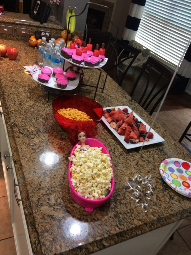 food table for DIY Spa Birthday Party