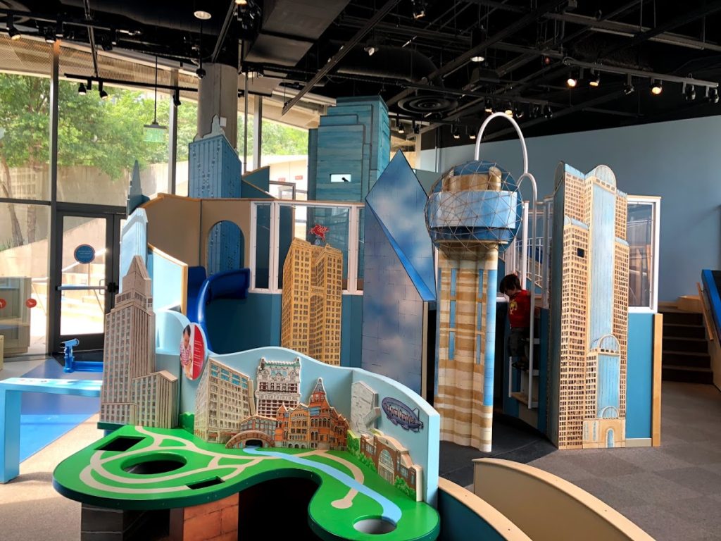 Dallas miniature cityscape and play area in the Perot Museum