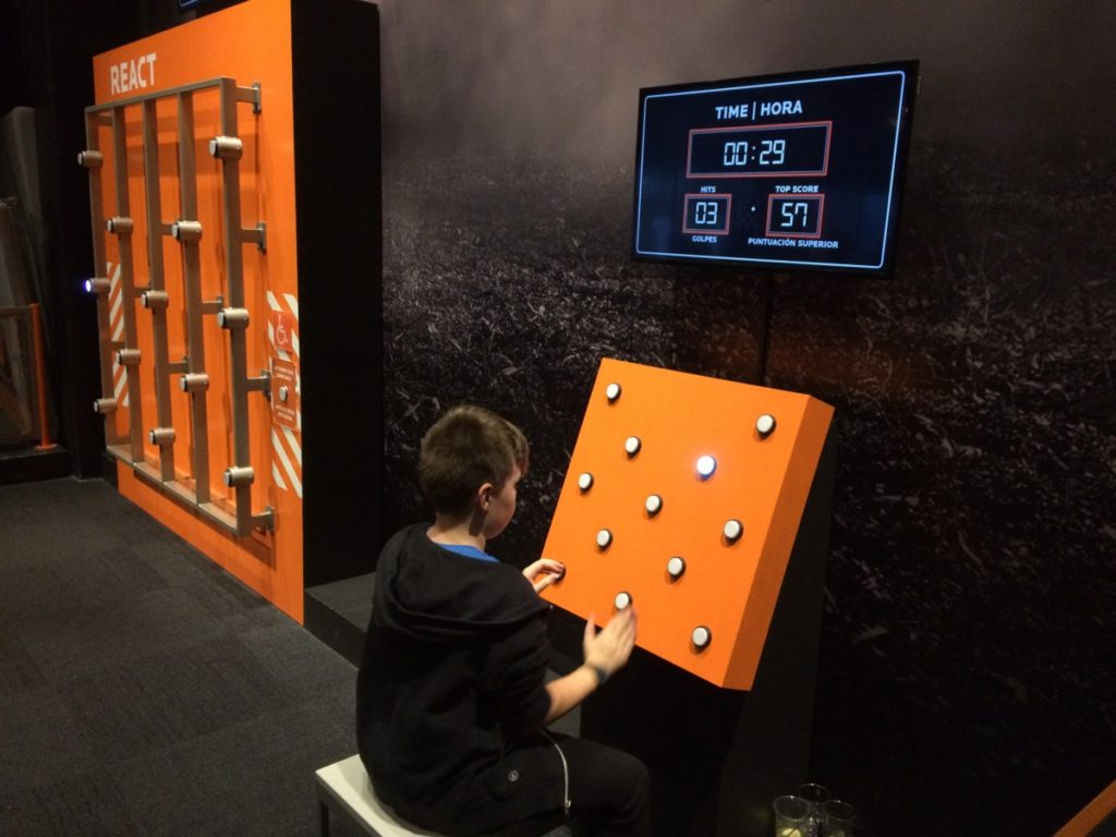 reaction time game at Perot Museum