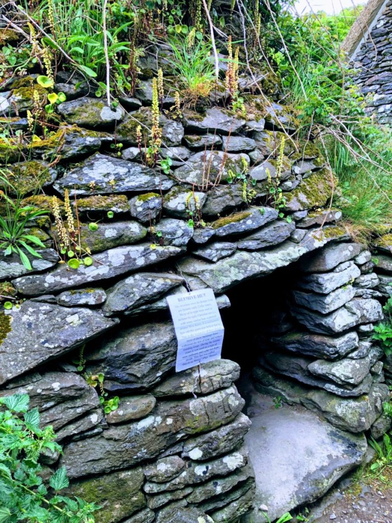 Ancient rock buildings at Beehive Huts on Dingle Peninsula, Ireland