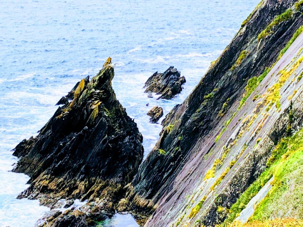 Sheer rocky cliffs on the Dingle Peninsula, Ireland