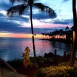 blue, purple and yellow sunset at Hilton Waikoloa