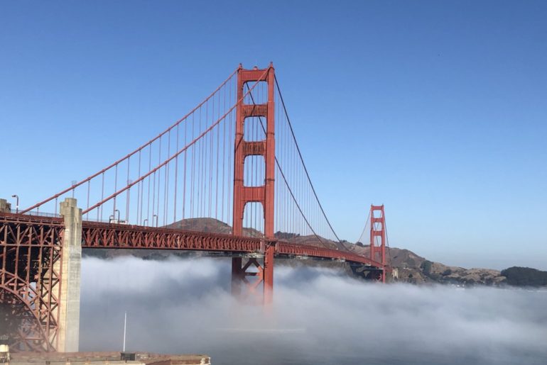 Fog under the Golden Gate Bridge for what to do in San Francisco