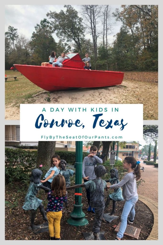 A pin for pinterest about a Day in Conroe with Kids