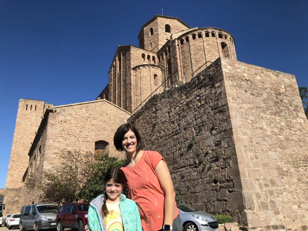 mom and daughter at the parador de la Cardona Castle