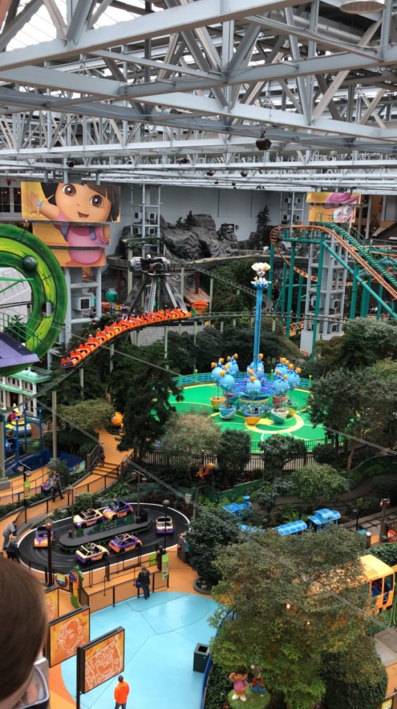 View of Nickelodeon Universe from the Dora Ferris Wheel at the Mall of America