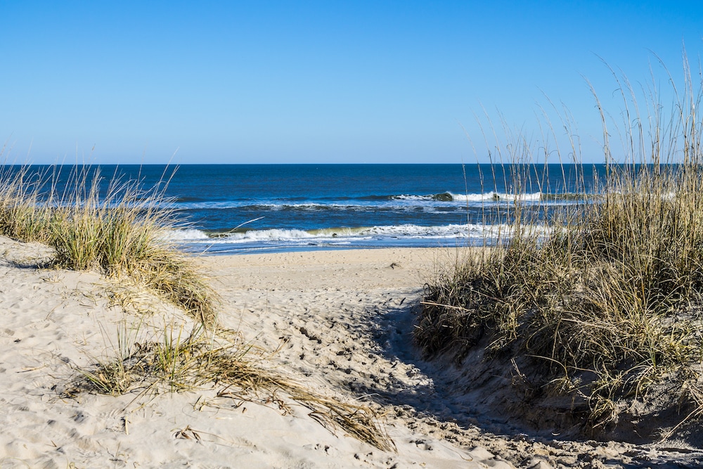 waves coming in at Virginia Beach in Virginia