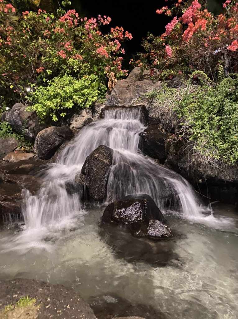 Waterfall on Waikiki Beach in Honolulu