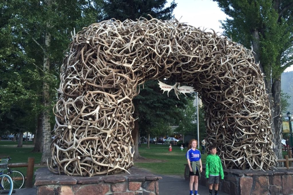 Antler arch in Jackson Hole Wyoming