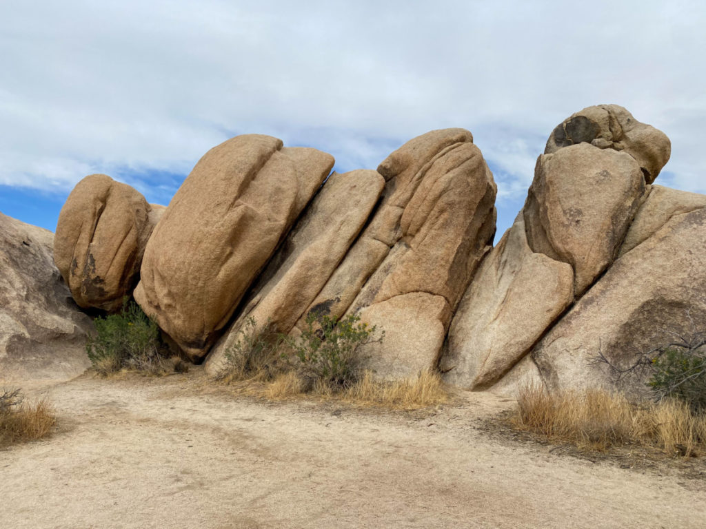Vertical boulders stacked together