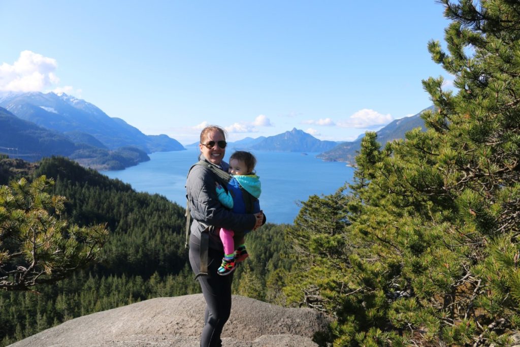 Baby in Onya carrier in the Mountains